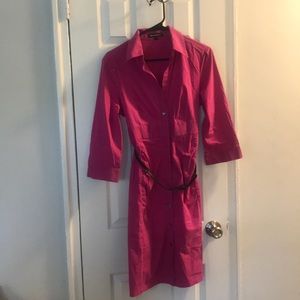 Pink belted dress